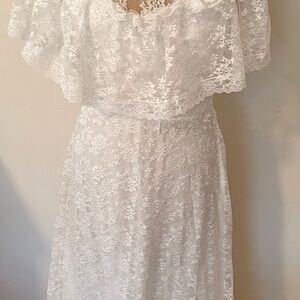 Romantic White Lace Off-Shoulder Wedding Dress